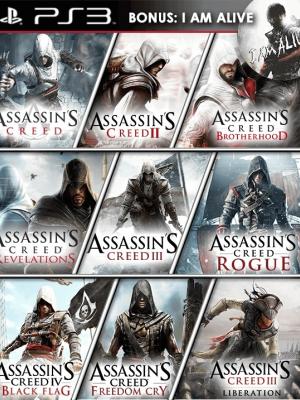 10 JUEGOS EN 1 ASSASSINS CREED MAS I AM ALIVE PS3